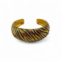Vintage YSL Robert Goossens Gold Tone Zebra Cuff Bracelet France