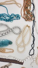 Lot of Vintage Beaded Necklace Assorted Colors Styles Pearls Chains