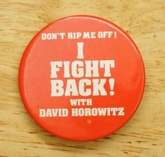 Vintage Pinback Button Media David Horowitz I Fight Back Don’t Rip Me Off