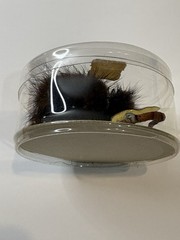 Mink Fur Flower Brooch Pin Faux Pearl Gold Leaf Accent Mid-Century Vintage Box