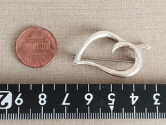 Vintage Tiffany & Co. Sterling Silver Open Leaf Brooch Pin Safety Clasp ©1989
