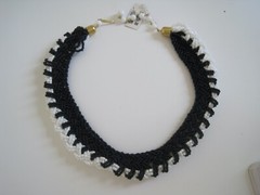 Black White Choker Seed Bead 1990s New