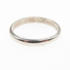 925 Sterling Antique Art Deco Engraved Classic Wedding Band Ring Size 6.75