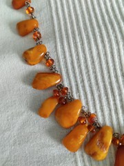 Vintage Natural Handmade Raw Amber Necklace Baltic Butterscotch Egg Yolk 75G 29″