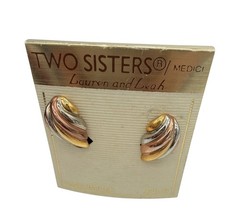 NWT- Vintage Two Sisters Medici Handcrafted Mixed Metal Tone Clip-On Earrings