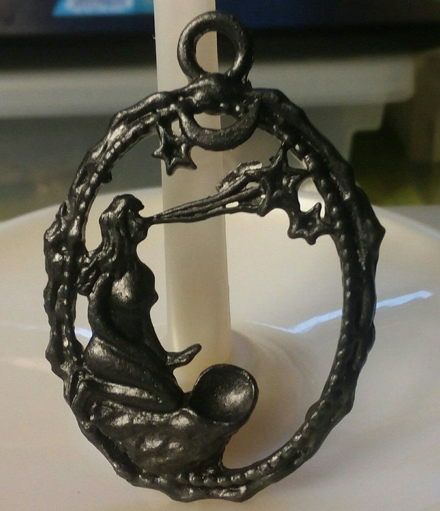 MaryBee Jewelry: 2 1/4″ Handpainted Black Fantasy Nude Pendant 12-01-2020 (B)