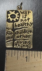 Vtg 1968 War Is Not Healthy For Children Another Mother For Peace Pendant