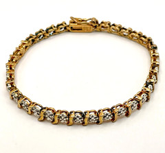 HSN 18kt Gold over .925 Sterling Silver Diamond Accent Tennis Bracelet 7″