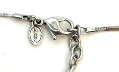 VTG Monet Chain Necklace Dainty Gray Faux Pearl Station Beads Silver Tone 16-18″