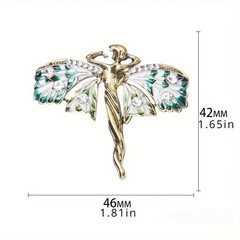 Vintage Art Nouveau Style Fairy Nymph Pendant Brooch Shawl Pin Jewelry Gift