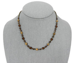 Express Beaded Choker Necklace Seed Beads Multi Metal Dainty Fall Tones Autumnal