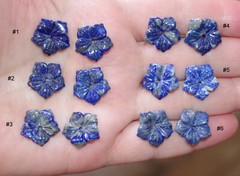 Vintage Gorgeous 15MM Lapis Flower Jackets For Earrings Use With Any Studs