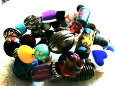 BRACELET BOHO BEADED MEMORY WIRE CUFF GLASS METAL ACRYLIC MULTI-COLOR ADJUSTABLE