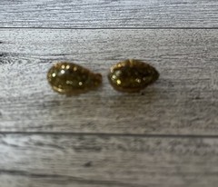 Vintage Galactic Fissure Sparkly Gold Tone Stud Earrings .5 inches
