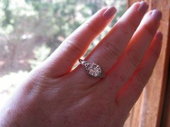 Art Deco Round Cut Lab Created Diamond 14K White Gold Finish Gift wedding Ring