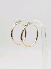 Dyadema Sterling Silver Vermeil Knotched 24mm Hoops Earrings