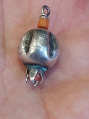 Antique Armenian silver pendant Coral