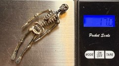 LUX Sterling Skeleton Pendant, Articulated, 17 grams, Solid Silver, Artisan