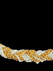 Eisenberg Hedgehog Braided Chain Necklace Gold Tone White Enamel