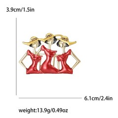 Fashion Red Sisters Ladies Brooch Pin for Women My Best Friends Cute Enameled…