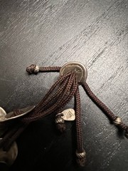 Silver Coin Bracelet with Tassel Accents