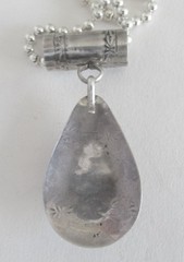 NAVAJO? STERLING PENDANT NECKLACE by AT, 2 1/2 INCHES PENDANT, 19 INCHES CHAIN