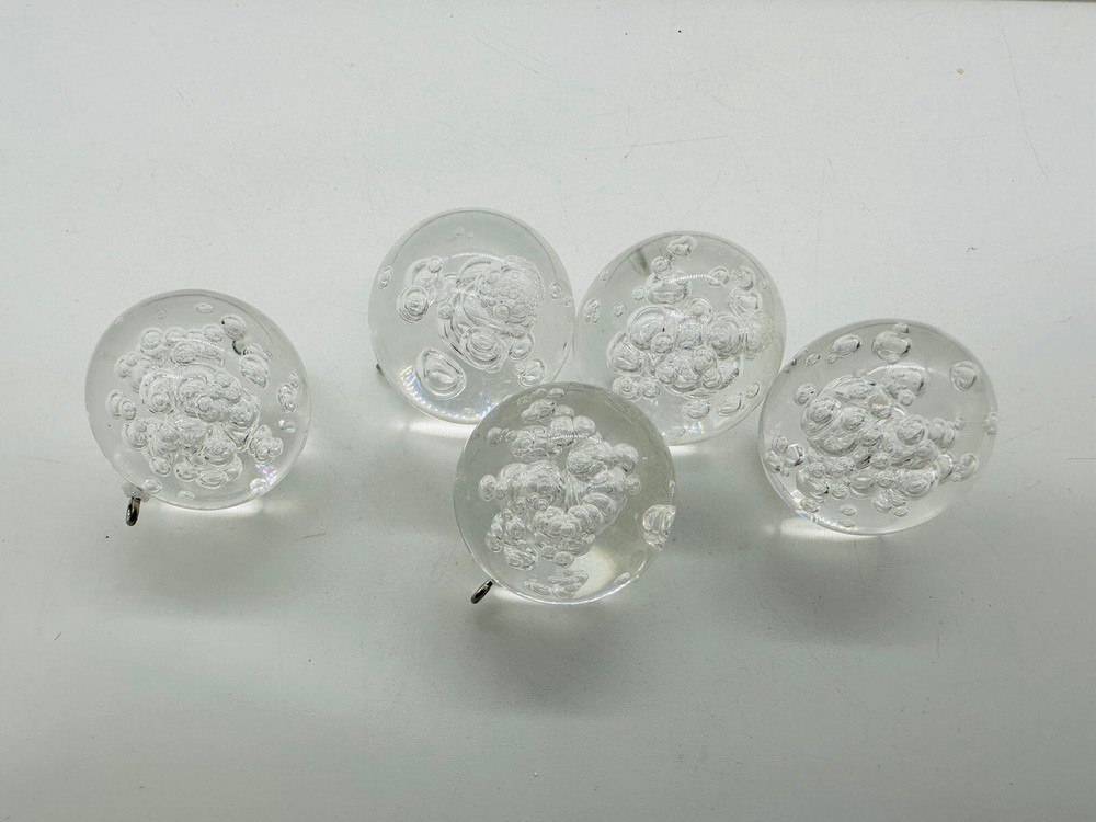 German Lucite Ball Pendants, Controlled Bubble, Bubble Pendant, 25mm Set of 5