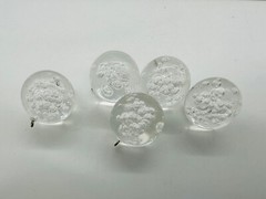 German Lucite Ball Pendants, Controlled Bubble, Bubble Pendant, 25mm Set of 5