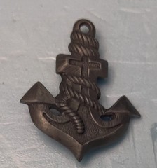 Vintage Anchor Sweet Heart Pin Zinc Alloy Nautical Navy Brooch