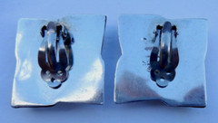 Vintage Sterling Silver Taxco Mexico TS-74 Clip Earrings. 25.9 Grams.