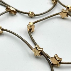 Vintage Y2K Star Guitar String Bracelet Set Gold Tone White Enamel Classic