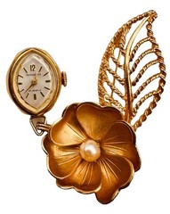 VINTAGE BARONESS SWISS 17 JEWEL WIND-UP BROACH WATCH, RUNS!