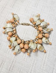 Napier Cha-cha Charm Bracelet 1940s 1950s Chunky Lucite Swirl Beads