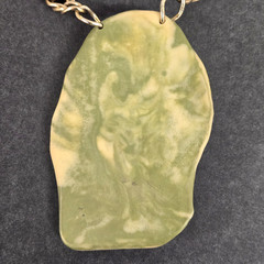 Art Deco Acrylic Resin Couple Courting Raised Relief Pendant Chunky Chain