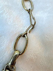 VTG brutalist chunky chain glass 70s 80s gold Necklaces STACK Lot -1 signed Avon