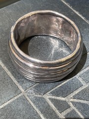 Vintage authentic mid-century sterling 925, 5 ribbed bracelet