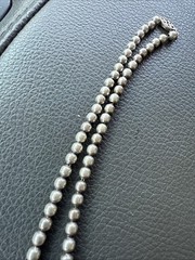 Vintage Sterling Silver Ball Bead Necklace Stamped Sterling
