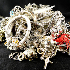 Vintage To Now ALL SILVER TONE Craft/Junk Jewelry Lot 4.12 Redesign DIY Create