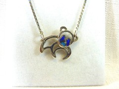 Vintage c1970’s -1990’s 925 Sterling Silver *167 AR Enamel Panda Necklace
