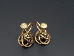 Vintage 12k Gold Filled H.G. Pink Rhinestone Screw Back Earrings Mid Century