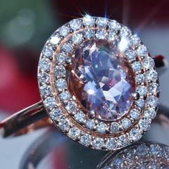Effy 14k rose gold ring 2.15ct morganite diamond size 7 vintage 4.75gr N3040C