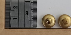 Vintage Gold Tone Faux Mabe Pearl Round Button Post Earrings Twisted Rope Rim