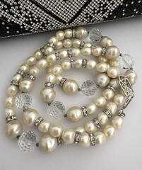 Vintage YSL Yves Saint Laurent Necklace Long Opera Faux Baroque Pearl Choker