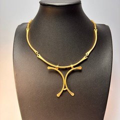 Necklace Gold Vintage Sarah Coventry Textured Segmented Chain Removable Pendant