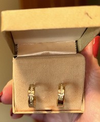 14K Yellow Gold Round Hoop Wire Earrings 5/8th”