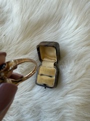 Antique Edwardian Almandine Garnet Pearl 9ct Gold Ring Hallmarked Mint