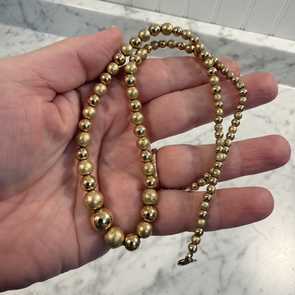Van Dell 1/20 14K Yellow Gold Filled Graduated Bead Necklace 18” Vintage
