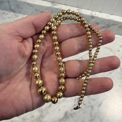 Van Dell 1/20 14K Yellow Gold Filled Graduated Bead Necklace 18” Vintage