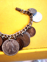 Vintage 14 RARE 1950’s Coin Charm Bracelet South Africa, India