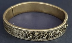 Rare Wang Hing Sterling Silver Bracelet Chinese Export Signed Butterfly Motif